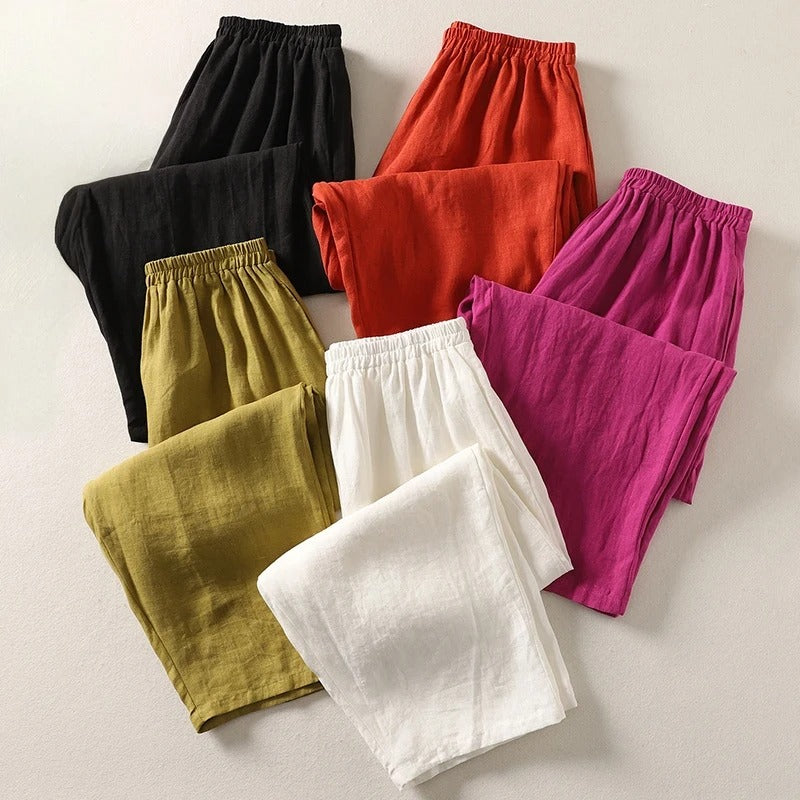 Amalia™ — Flowy Cotton-Linen Pants