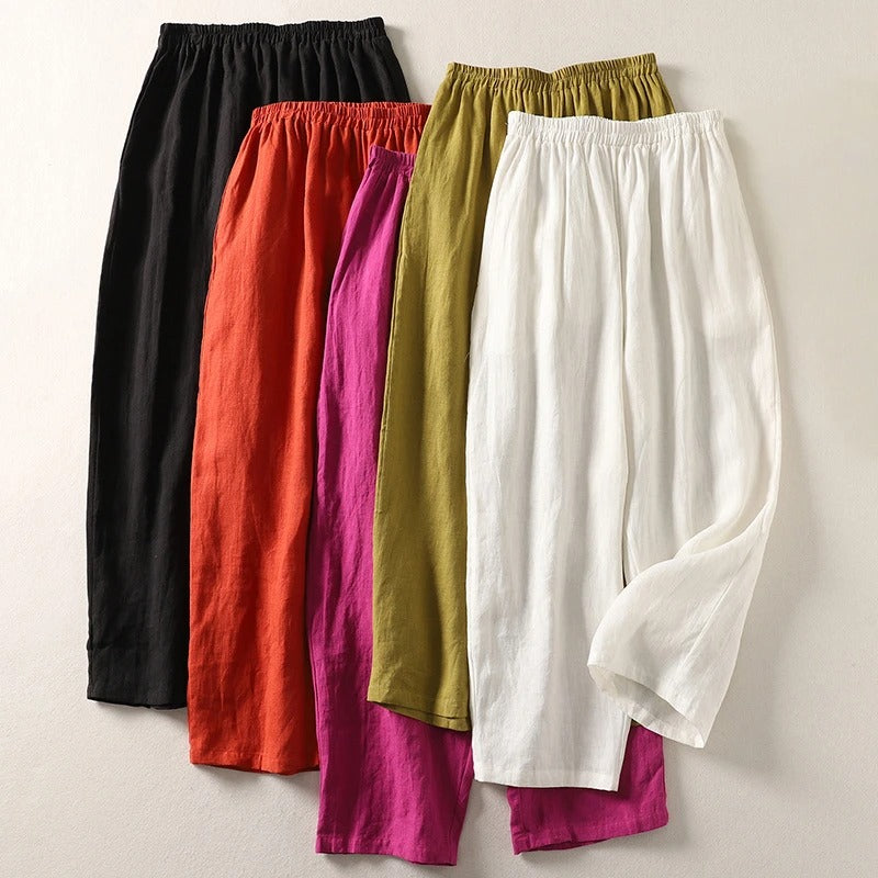 Amalia™ — Flowy Cotton-Linen Pants