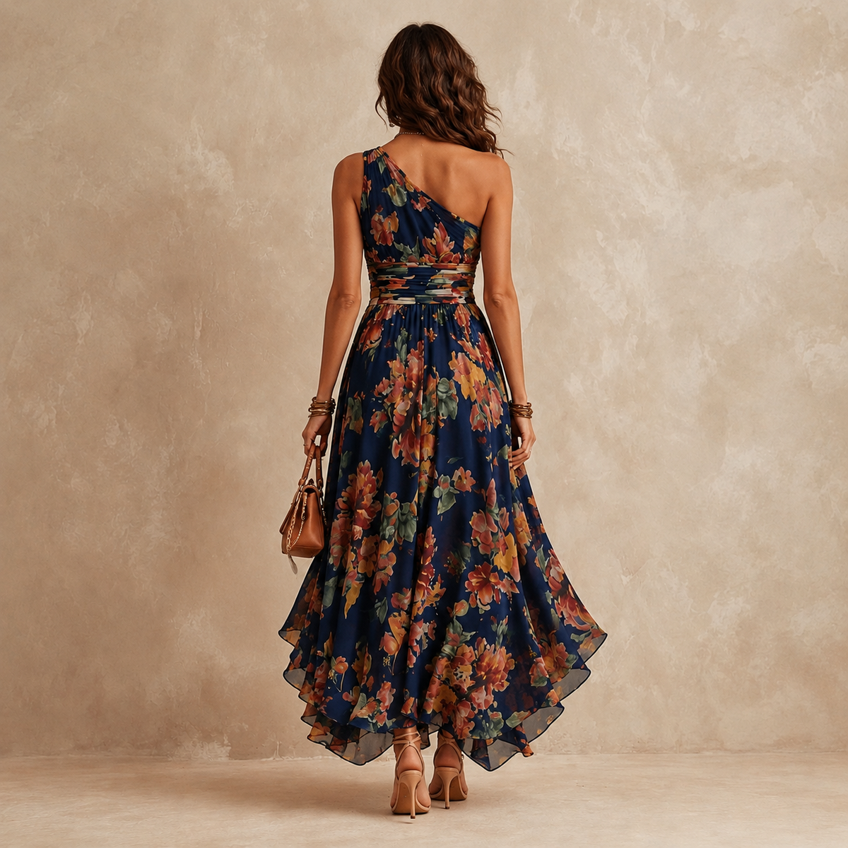 Elara | One-Shoulder Floral Maxi Dress
