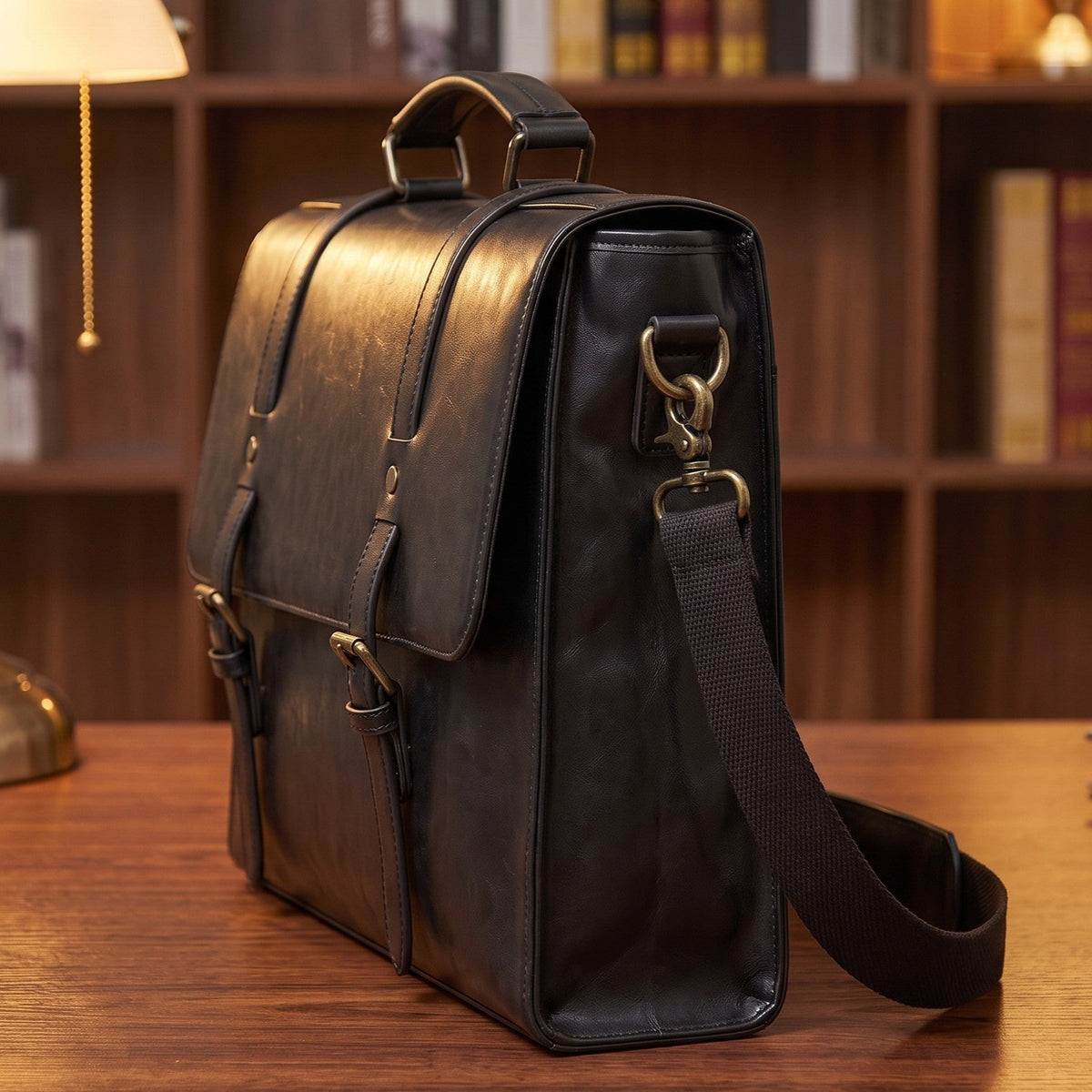 COWHIDE LEATHER BRIEFCASE