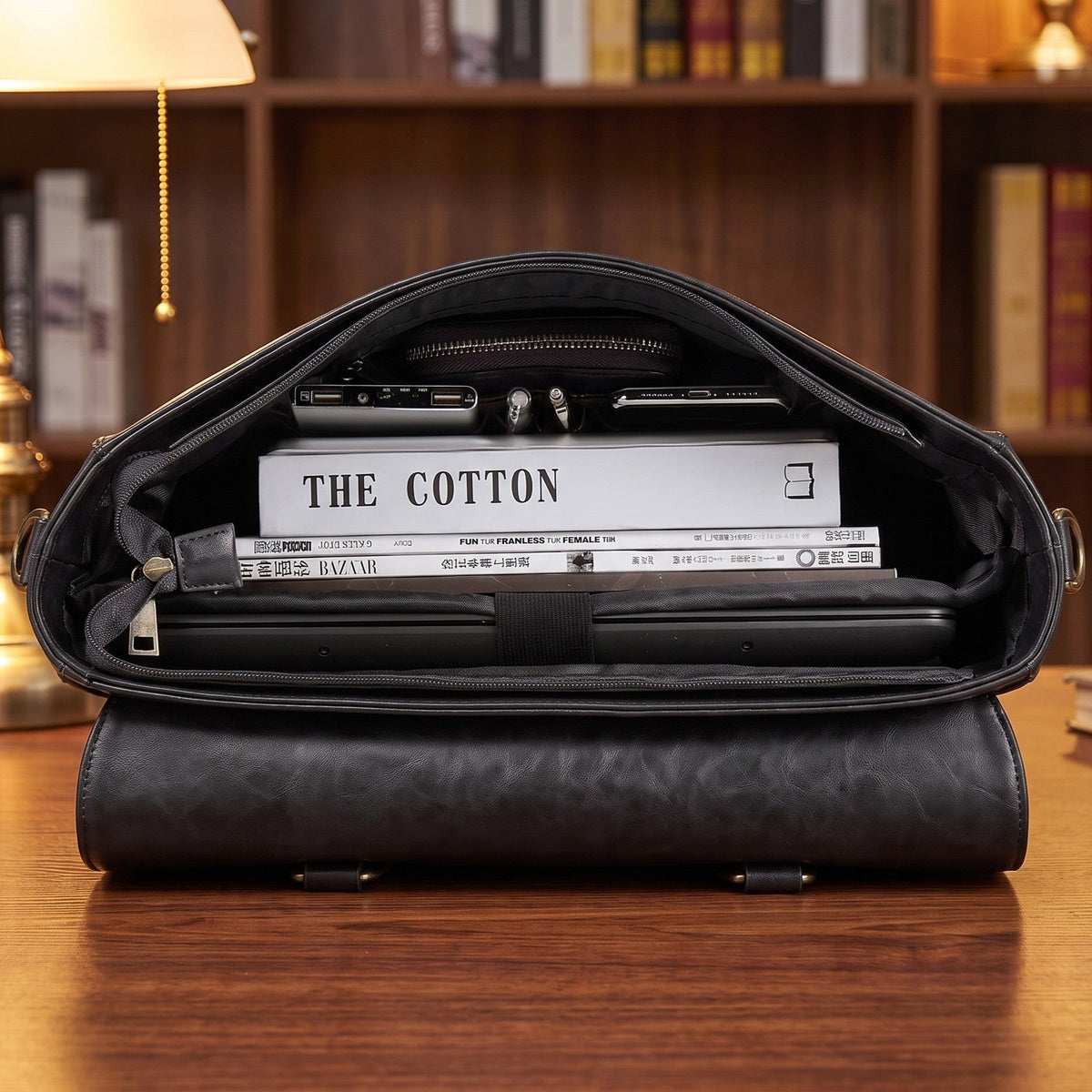 COWHIDE LEATHER BRIEFCASE