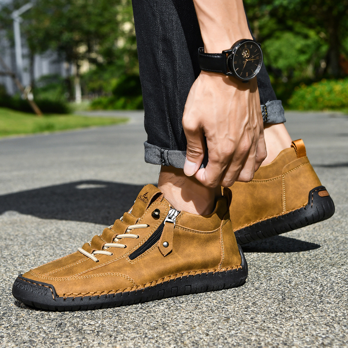 Christian | Men's Nubuck Shoes With Zip