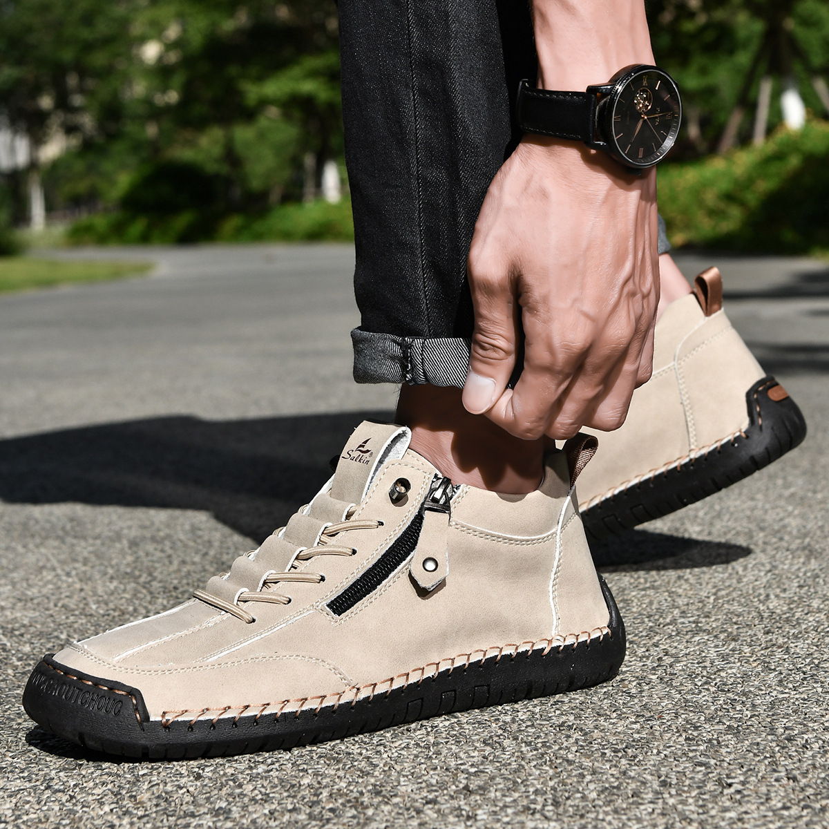 Christian | Men's Nubuck Shoes With Zip