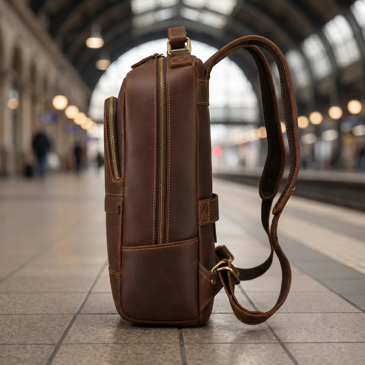 EMBOSSED LEATHER BACKPACK