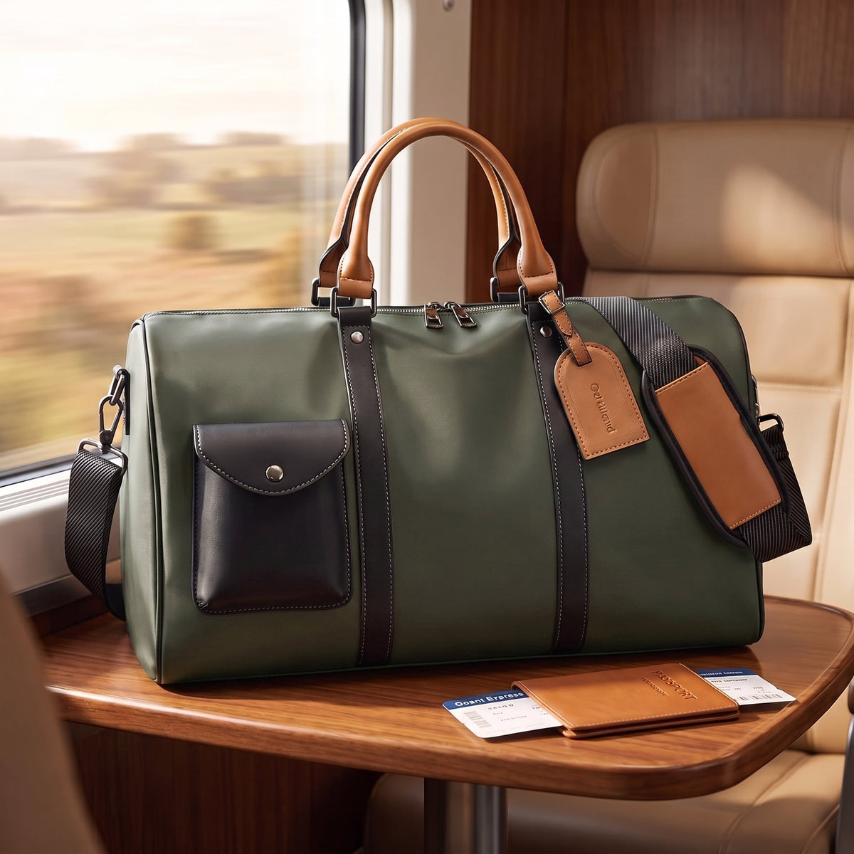 LEATHER DUFFEL BAG