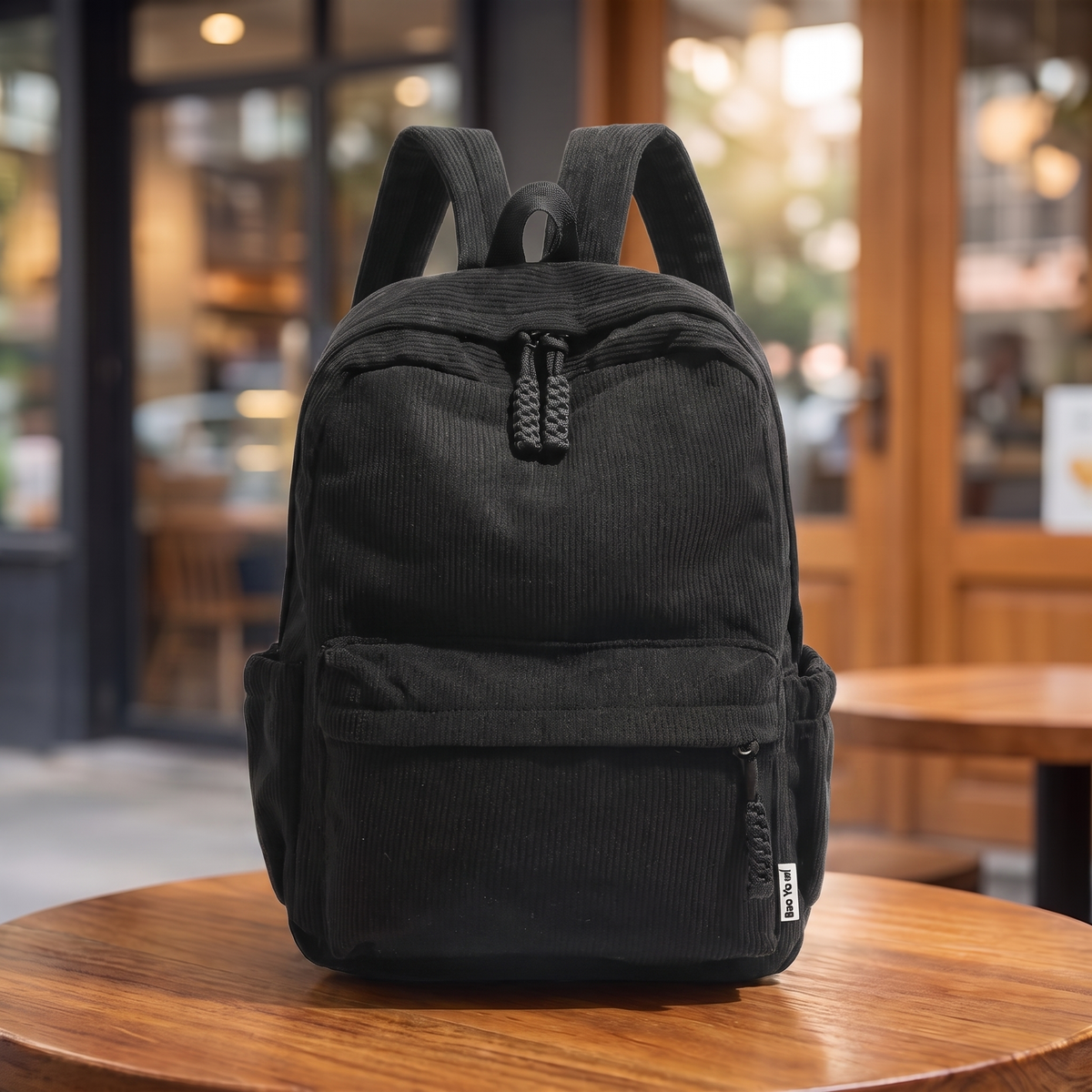 NEUTRAL CORDUROY BACKPACK
