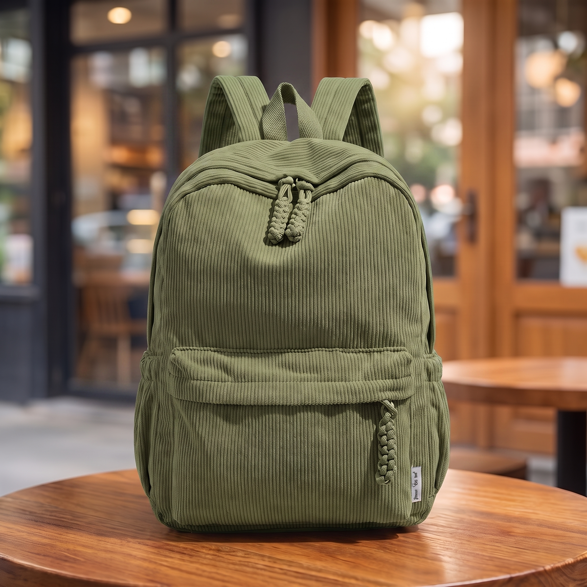 NEUTRAL CORDUROY BACKPACK