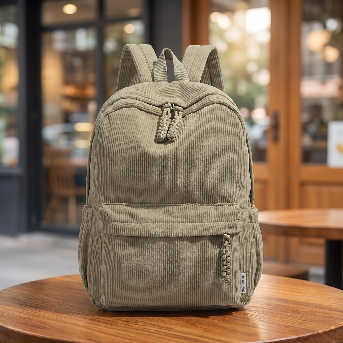 NEUTRAL CORDUROY BACKPACK