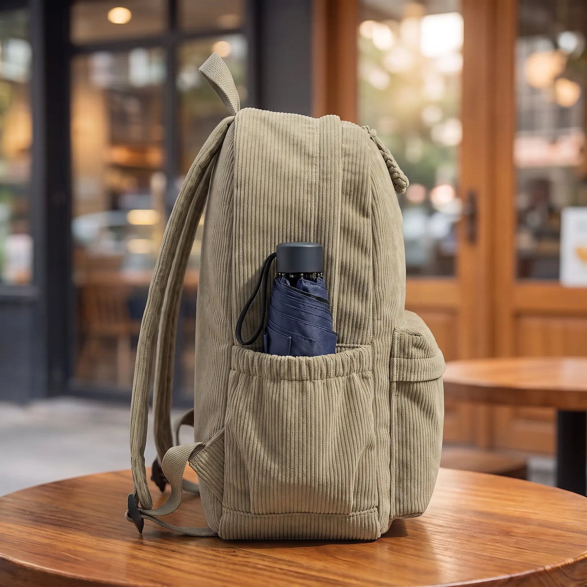 NEUTRAL CORDUROY BACKPACK