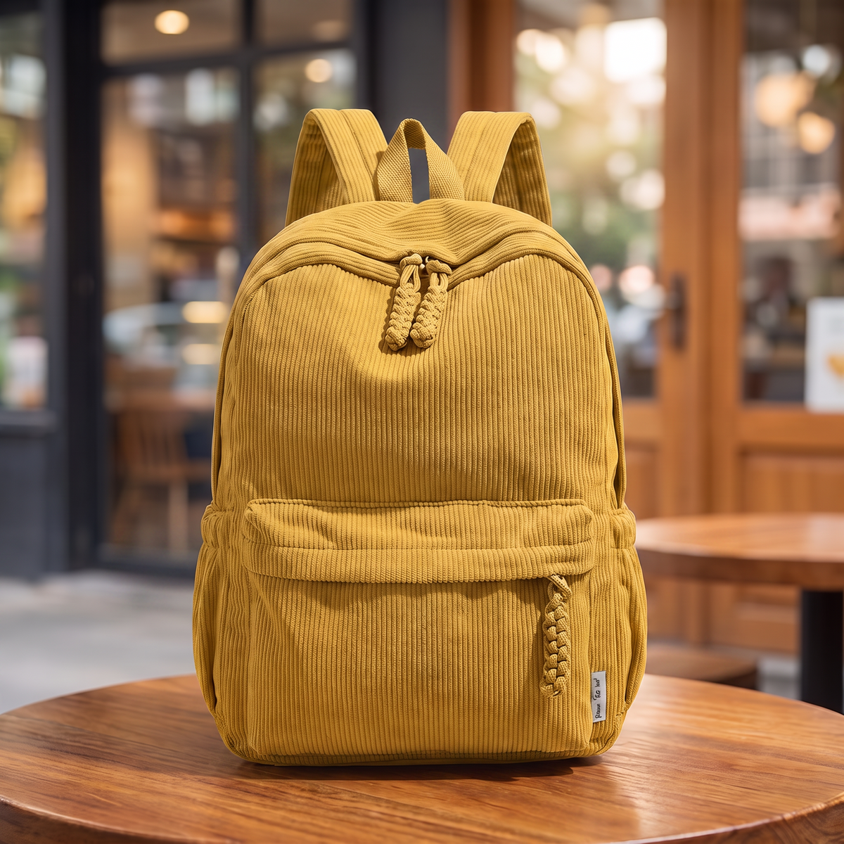 NEUTRAL CORDUROY BACKPACK