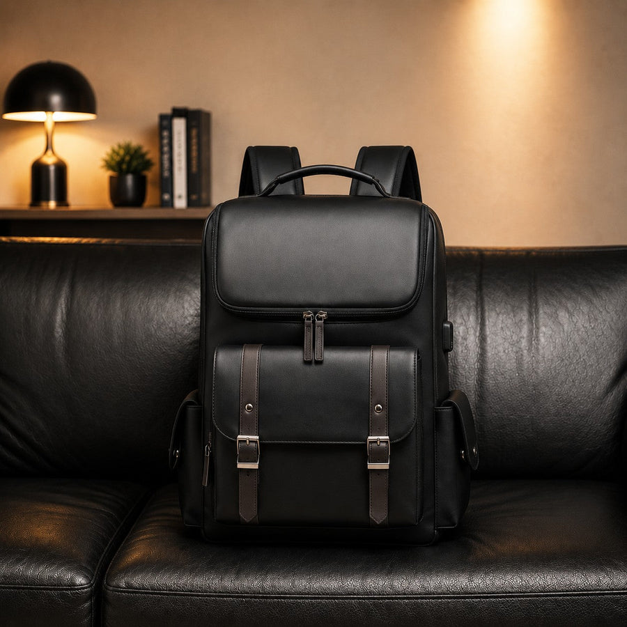 SLEEK PANEL LEATHER BACKPACK II
