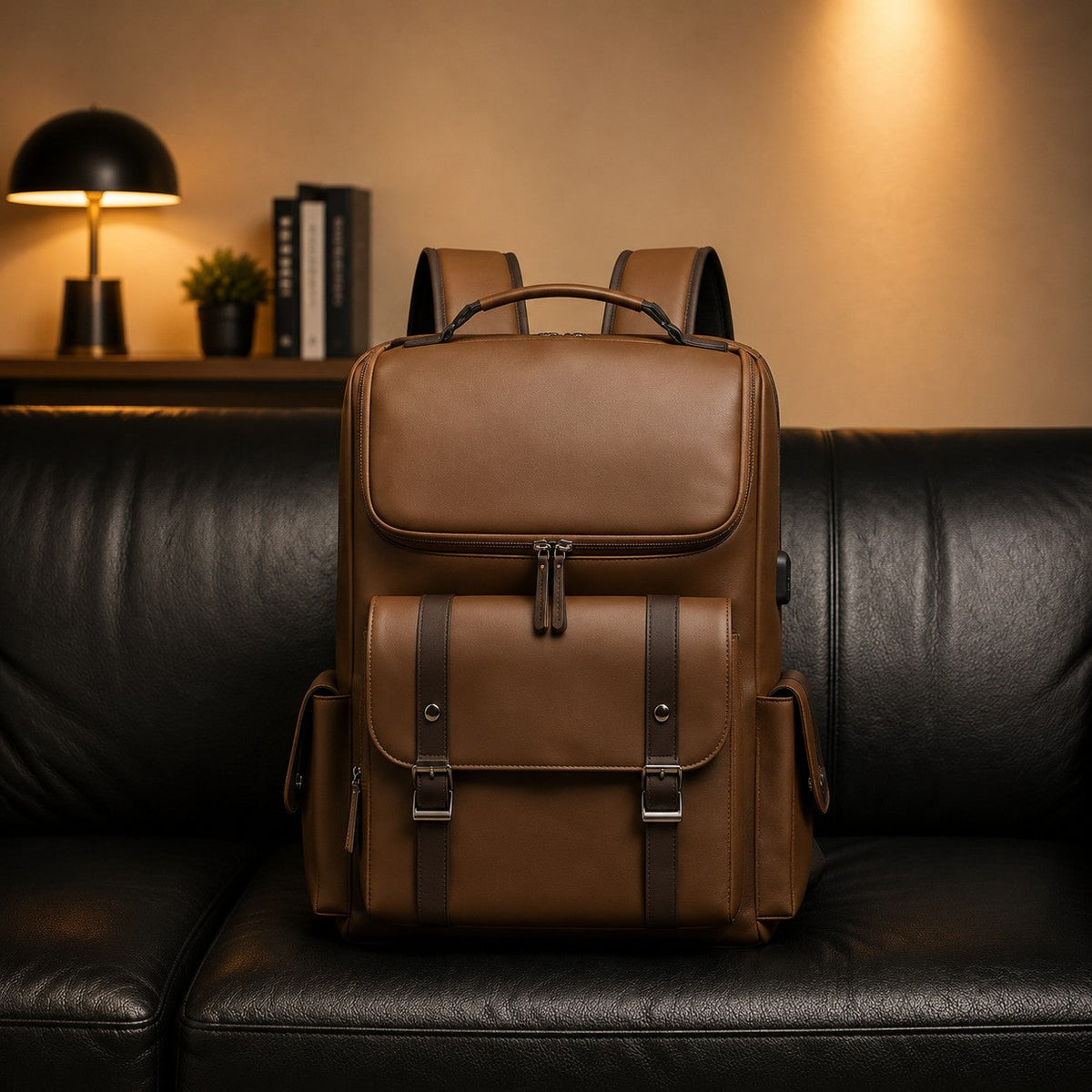 SLEEK PANEL LEATHER BACKPACK II