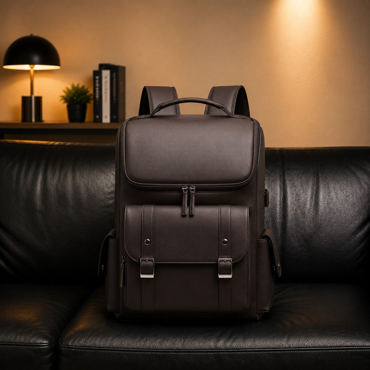 SLEEK PANEL LEATHER BACKPACK II