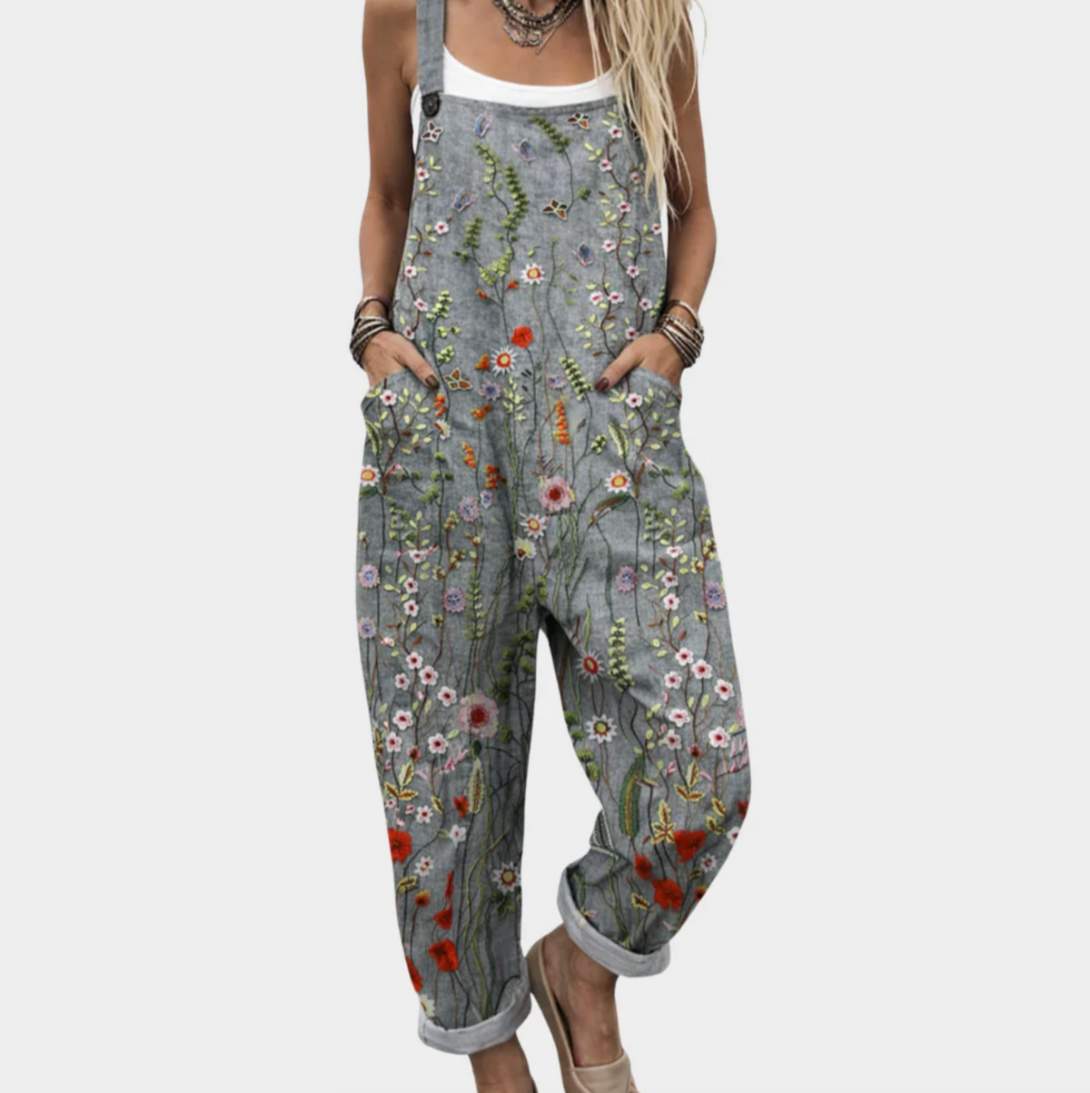 Comfortable Printed Dungarees
