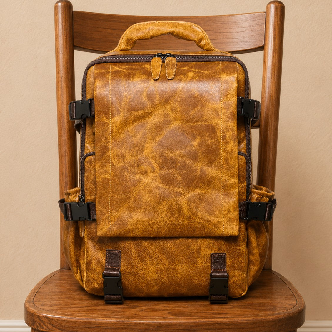 TOP-GRAIN LEATHER BACKPACK
