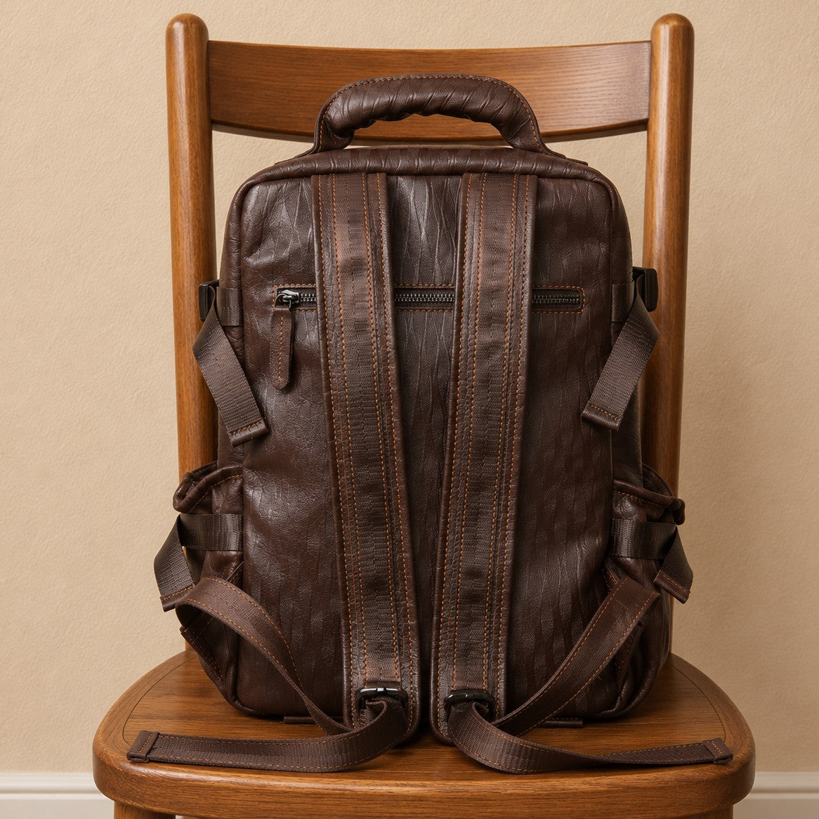 TOP-GRAIN LEATHER BACKPACK