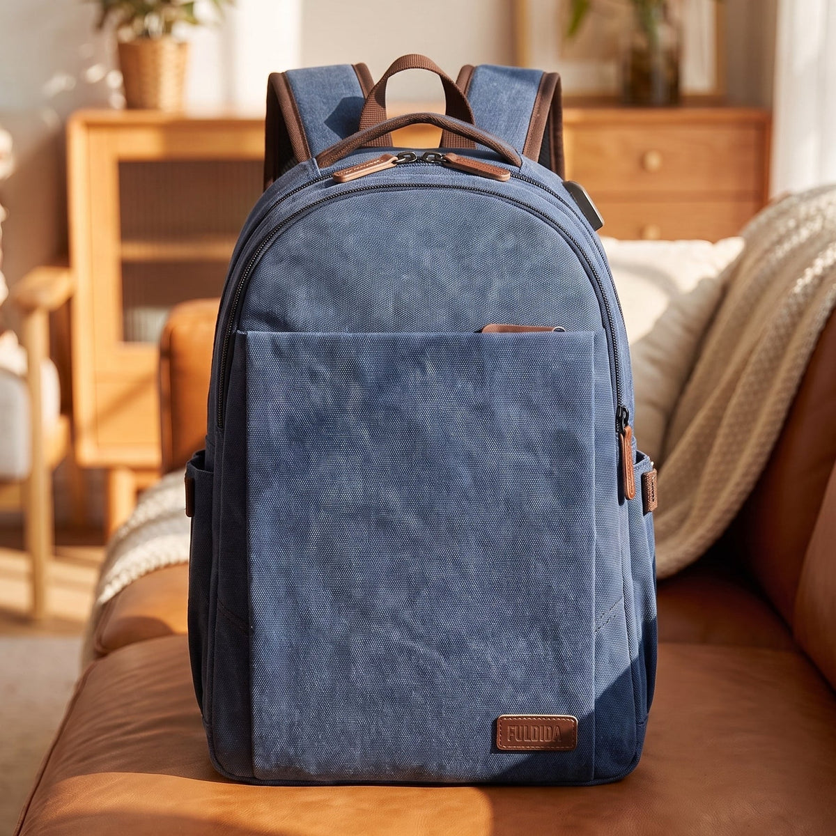 USB CHARGE CANVAS BACKPACK