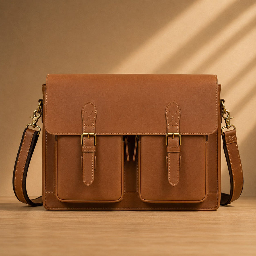 VINTAGE COWHIDE LEATHER BRIEFCASE