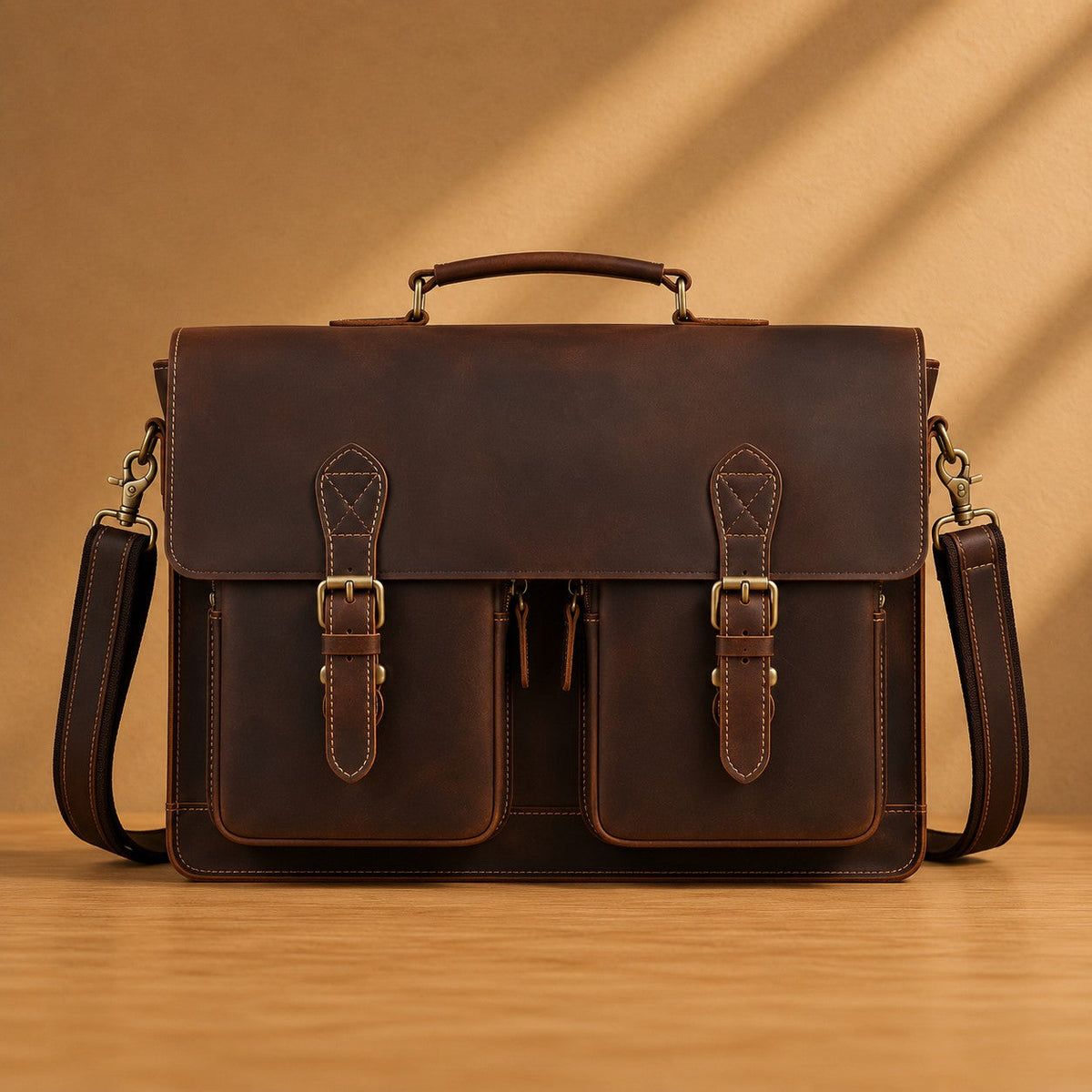 VINTAGE COWHIDE LEATHER BRIEFCASE