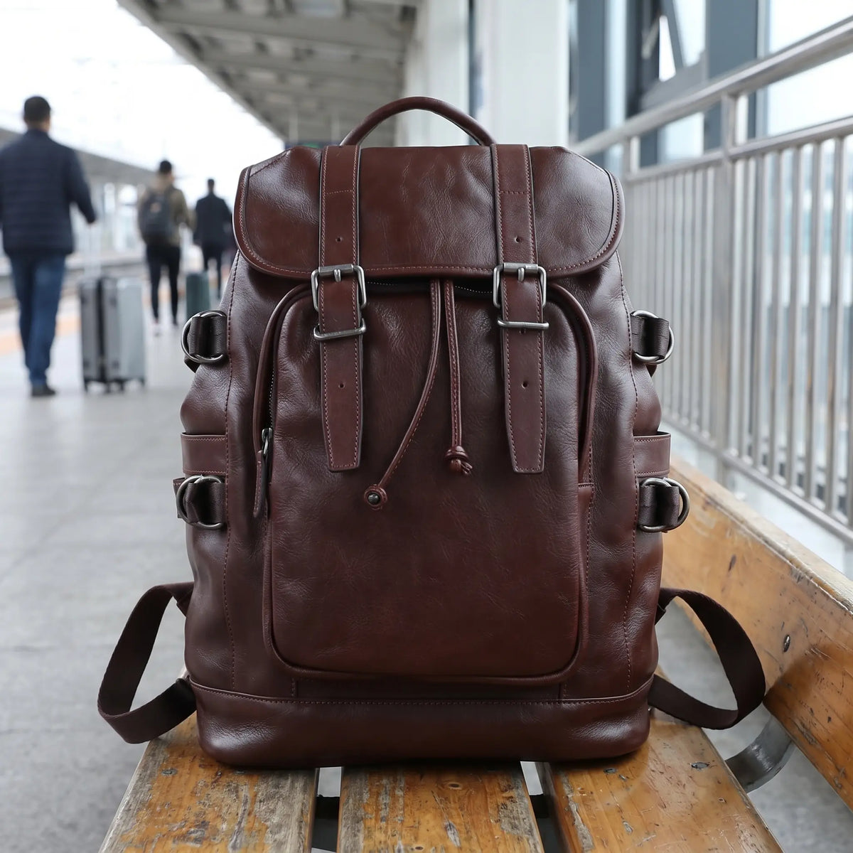 VINTAGE COWHIDE TRAVEL BACKPACK
