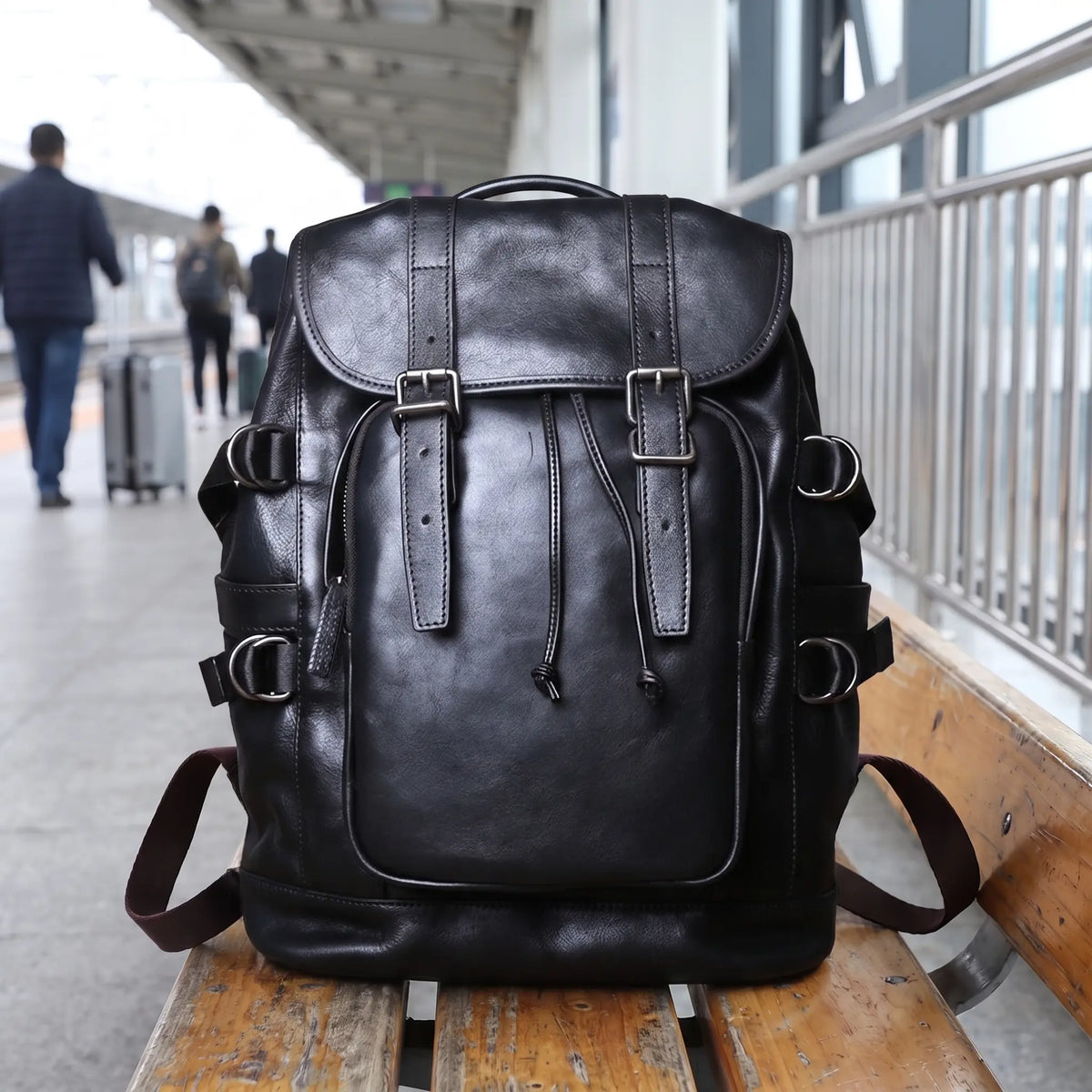VINTAGE COWHIDE TRAVEL BACKPACK